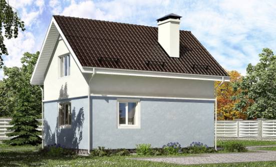 095-002-П Проект двухэтажного дома с мансардой, уютный дом из теплоблока Арсеньев | Проекты домов от House Expert