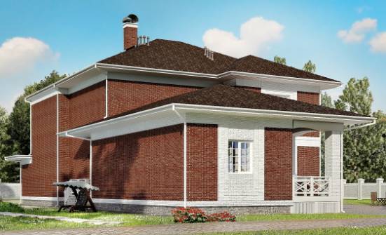 315-001-П Проект двухэтажного дома и гаражом, большой домик из кирпича Лесозаводск | Проекты домов от House Expert