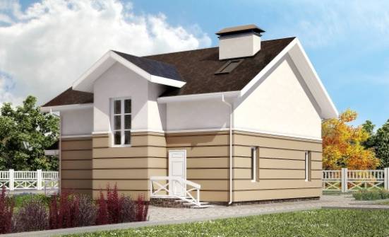 155-009-П Проект двухэтажного дома мансардой, бюджетный дом из поризованных блоков Спасск-Дальний | Проекты домов от House Expert