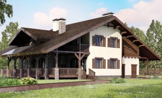 320-001-П Проект двухэтажного дома с мансардой, гараж, огромный домик из кирпича Уссурийск | Проекты домов от House Expert