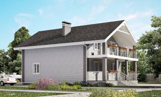 150-007-П Проект двухэтажного дома с мансардой, бюджетный коттедж из керамзитобетонных блоков Дальнегорск | Проекты домов от House Expert