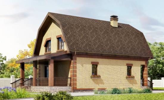 130-005-Л Проект двухэтажного дома мансардой, современный домик из поризованных блоков Владивосток | Проекты домов от House Expert