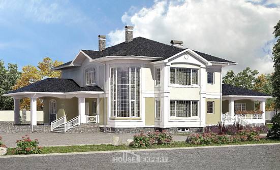 620-001-Л Проект трехэтажного дома и гаражом, огромный загородный дом из пеноблока Партизанск | Проекты домов от House Expert