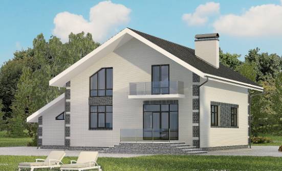 180-001-П Проект двухэтажного дома мансардой, гараж, уютный дом из арболита Владивосток | Проекты домов от House Expert
