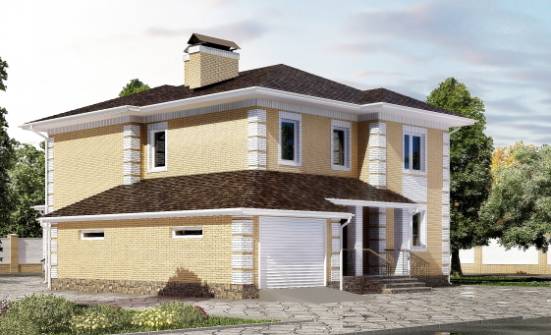 220-006-Л Проект двухэтажного дома и гаражом, просторный коттедж из теплоблока Находка | Проекты домов от House Expert