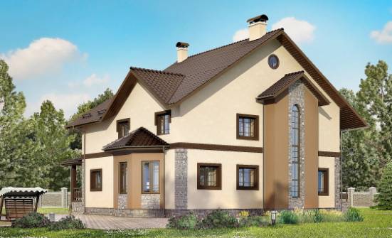 265-003-Л Проект двухэтажного дома, огромный коттедж из бризолита Арсеньев | Проекты домов от House Expert