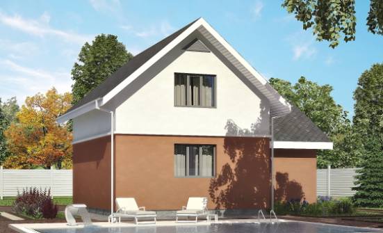 120-002-Л Проект двухэтажного дома мансардой, гараж, доступный коттедж из керамзитобетонных блоков Владивосток | Проекты домов от House Expert