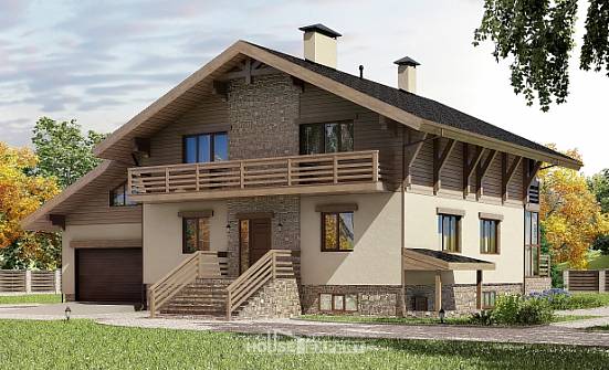 420-001-Л Проект трехэтажного дома с мансардой и гаражом, современный загородный дом из кирпича Артём | Проекты домов от House Expert