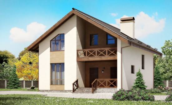 170-002-П Проект двухэтажного дома мансардный этаж, простой домик из пеноблока Партизанск | Проекты домов от House Expert