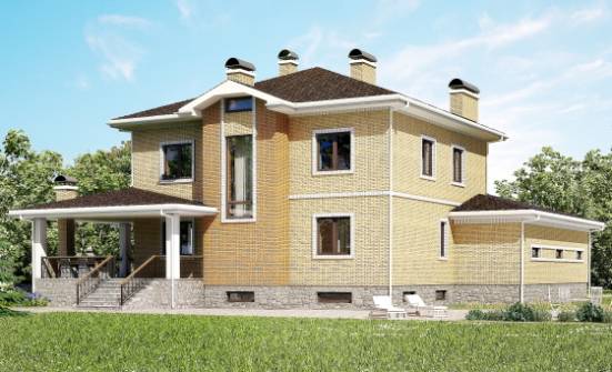 350-002-Л Проект трехэтажного дома, гараж, уютный дом из кирпича Спасск-Дальний | Проекты домов от House Expert