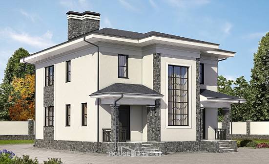 155-011-П Проект двухэтажного дома, компактный домик из газосиликатных блоков Партизанск | Проекты домов от House Expert