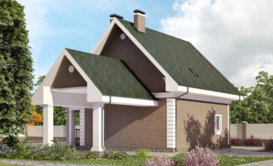 140-003-П Проект двухэтажного дома с мансардой, гараж, доступный дом из твинблока Уссурийск | Проекты домов от House Expert