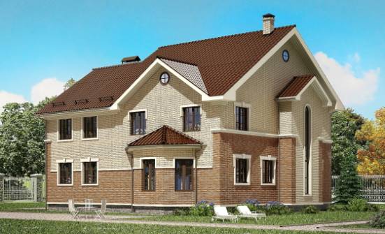300-004-Л Проект двухэтажного дома, классический загородный дом из пеноблока Лесозаводск | Проекты домов от House Expert