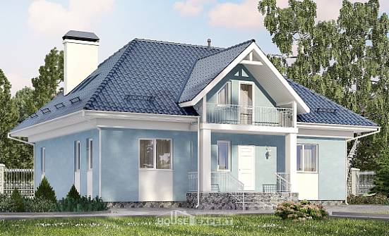 200-002-П Проект двухэтажного дома с мансардой, простой загородный дом из поризованных блоков Арсеньев | Проекты домов от House Expert