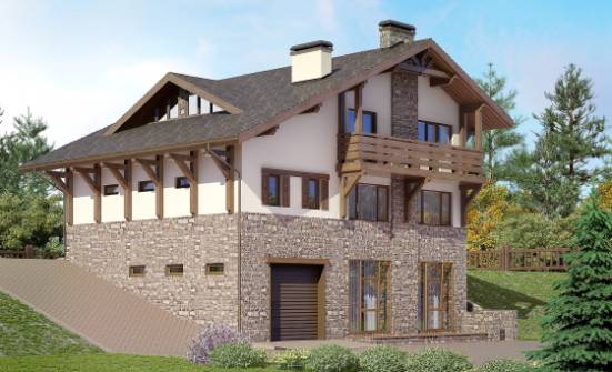 305-002-Л Проект трехэтажного дома с мансардой, уютный домик из кирпича Партизанск | Проекты домов от House Expert