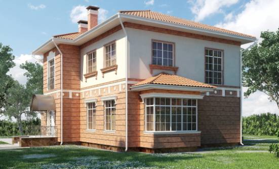 285-001-Л Проект двухэтажного дома, гараж, современный коттедж из кирпича Лесозаводск | Проекты домов от House Expert