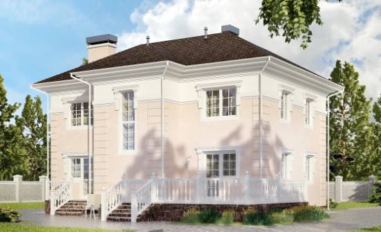 155-005-Л Проект двухэтажного дома, недорогой коттедж из пеноблока Партизанск | Проекты домов от House Expert