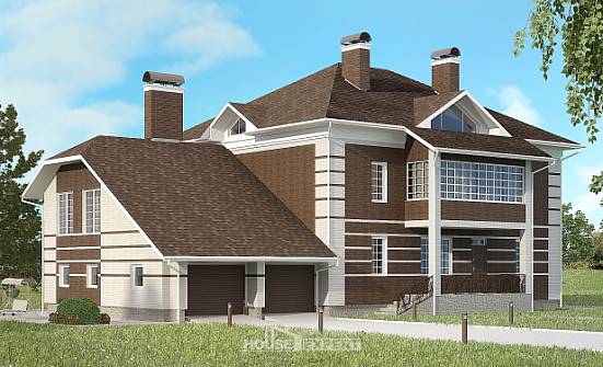 505-002-Л Проект трехэтажного дома и гаражом, красивый загородный дом из кирпича Находка | Проекты домов от House Expert