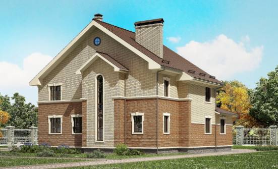 300-004-Л Проект двухэтажного дома, классический загородный дом из пеноблока Лесозаводск | Проекты домов от House Expert