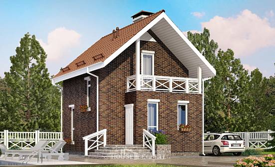045-001-Л Проект двухэтажного дома мансардой, крохотный коттедж из блока Партизанск | Проекты домов от House Expert