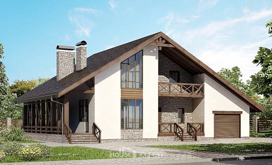 265-001-П Проект двухэтажного дома мансардный этаж, гараж, уютный домик из арболита Арсеньев | Проекты домов от House Expert