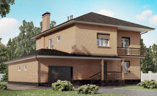 245-003-Л Проект двухэтажного дома и гаражом, красивый коттедж из кирпича Владивосток | Проекты домов от House Expert