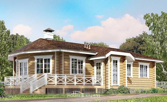 095-001-Л Проект одноэтажного дома, доступный коттедж из бревен Лесозаводск | Проекты домов от House Expert