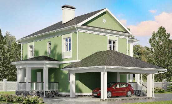 170-001-Л Проект двухэтажного дома и гаражом, уютный коттедж из газосиликатных блоков Уссурийск | Проекты домов от House Expert