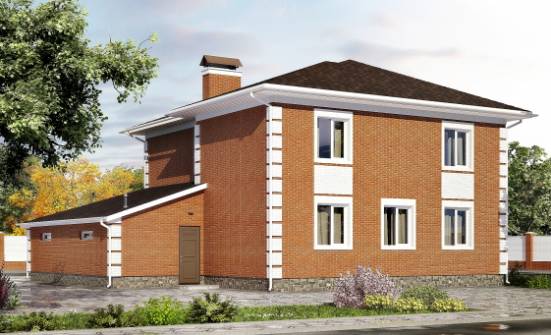 220-004-Л Проект двухэтажного дома, гараж, красивый загородный дом из кирпича Находка | Проекты домов от House Expert