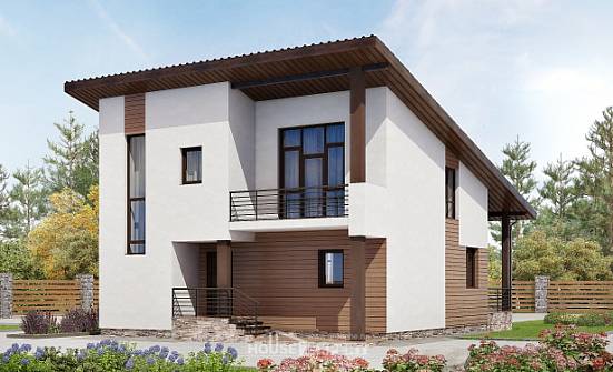 140-005-П Проект двухэтажного дома мансардный этаж, современный загородный дом из арболита Владивосток | Проекты домов от House Expert