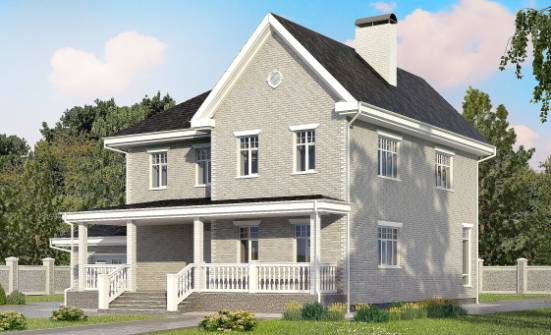 190-001-Л Проект двухэтажного дома, гараж, классический дом из кирпича Уссурийск | Проекты домов от House Expert