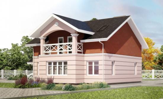 155-009-Л Проект двухэтажного дома мансардой, скромный домик из бризолита Уссурийск | Проекты домов от House Expert