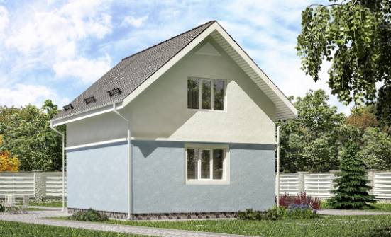 095-002-П Проект двухэтажного дома с мансардой, уютный дом из теплоблока Арсеньев | Проекты домов от House Expert