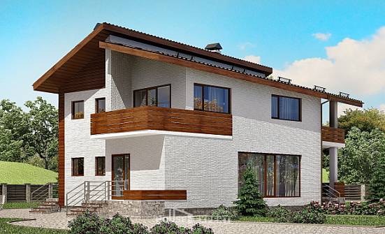 180-009-П Проект двухэтажного дома мансардой, современный домик из кирпича Лесозаводск | Проекты домов от House Expert