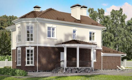 190-002-Л Проект двухэтажного дома, гараж, просторный загородный дом из поризованных блоков Дальнегорск | Проекты домов от House Expert
