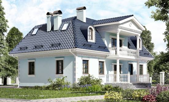 210-004-Л Проект двухэтажного дома с мансардой, классический домик из керамзитобетонных блоков Находка | Проекты домов от House Expert
