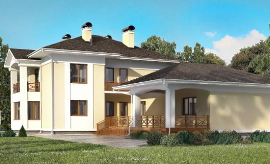 375-002-Л Проект двухэтажного дома и гаражом, классический коттедж из кирпича Фокино | Проекты домов от House Expert