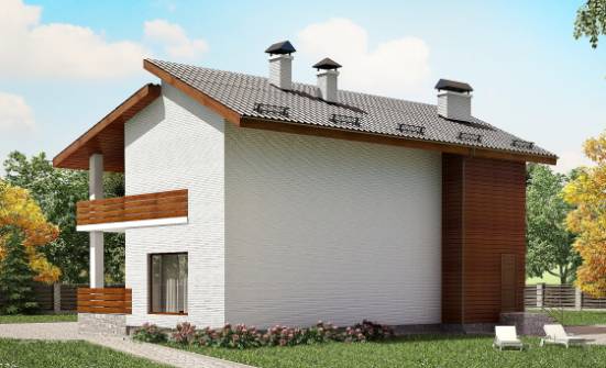180-009-П Проект двухэтажного дома мансардой, современный домик из кирпича Лесозаводск | Проекты домов от House Expert