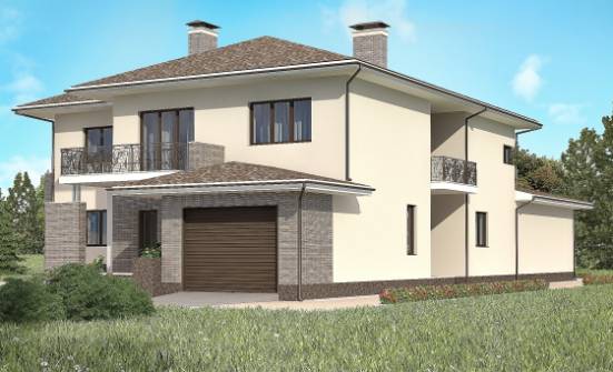 500-001-П Проект трехэтажного дома и гаражом, красивый дом из кирпича Лесозаводск | Проекты домов от House Expert