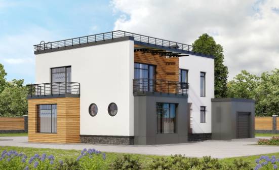 260-002-П Проект двухэтажного дома, гараж, большой домик из твинблока Владивосток | Проекты домов от House Expert