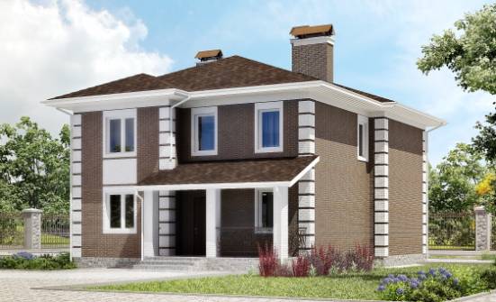 185-002-П Проект двухэтажного дома, недорогой дом из пеноблока Дальнегорск | Проекты домов от House Expert