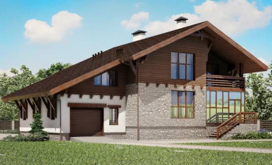 420-001-П Проект трехэтажного дома с мансардным этажом, гараж, современный коттедж из кирпича Дальнегорск | Проекты домов от House Expert