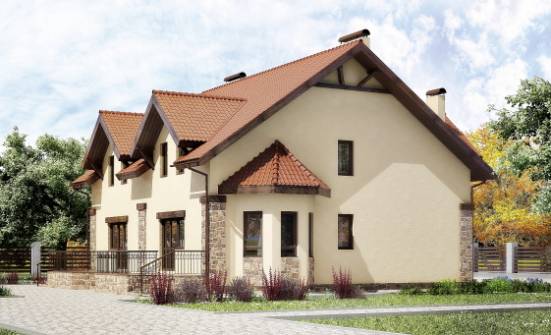 240-001-П Проект двухэтажного дома мансардой, простой коттедж из блока Уссурийск | Проекты домов от House Expert