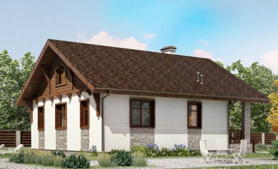 080-002-Л Проект одноэтажного дома, экономичный домик из арболита Уссурийск | Проекты домов от House Expert