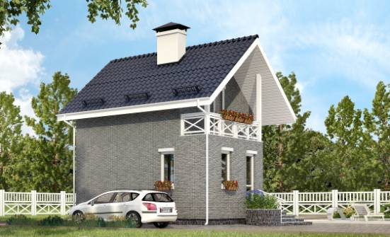 045-001-П Проект двухэтажного дома мансардный этаж, доступный дом из теплоблока Артём | Проекты домов от House Expert