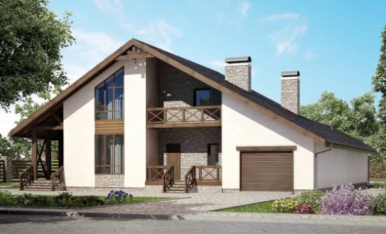 265-001-П Проект двухэтажного дома мансардный этаж, гараж, уютный домик из арболита Арсеньев | Проекты домов от House Expert