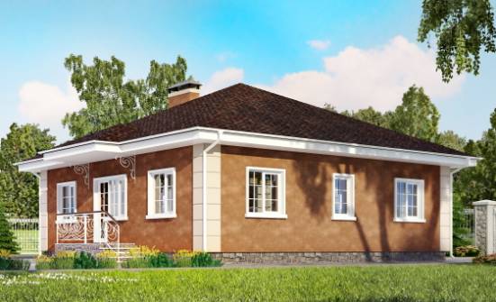 100-001-Л Проект одноэтажного дома, современный дом из бризолита Владивосток | Проекты домов от House Expert