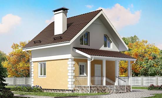 070-002-П Проект двухэтажного дома с мансардным этажом, бюджетный загородный дом из блока Находка | Проекты домов от House Expert