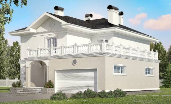 340-002-П Проект двухэтажного дома и гаражом, огромный коттедж из кирпича Арсеньев | Проекты домов от House Expert