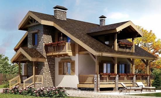 150-004-П Проект двухэтажного дома с мансардой, небольшой коттедж из твинблока Владивосток | Проекты домов от House Expert